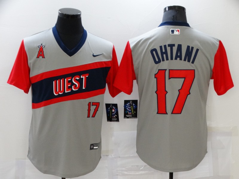 Men Los Angeles Angels #17 Ohtani Grey nickname 2021 Nike MLB Jersey